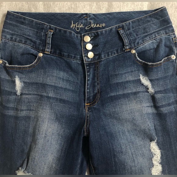 Ariya Jeans 13/14 Medium Wash Ripped Jeans - Picture 4 of 6